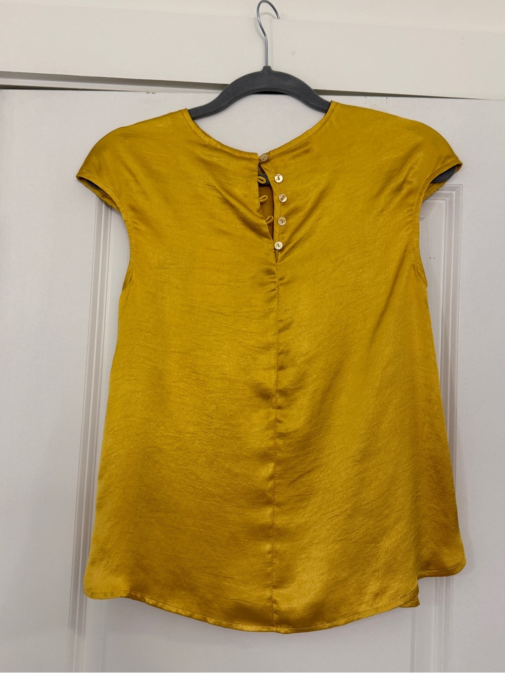 Mustard Yellow Ruffle Cap-Sleeve Top - Picture 2 of 3